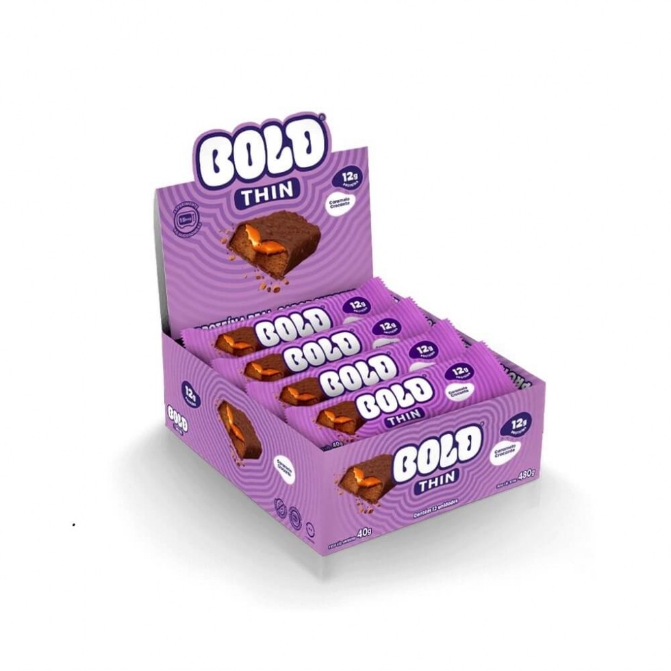 Bold Bar Thin (Display 12 unid de 40g) - Sabor: Caramelo Crocante
