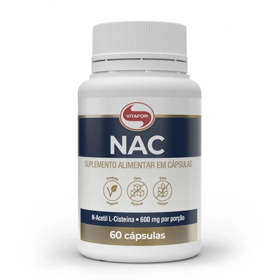 NAC N-Acetil L-Cisteína 600mg (60 caps) - Padrão: Único