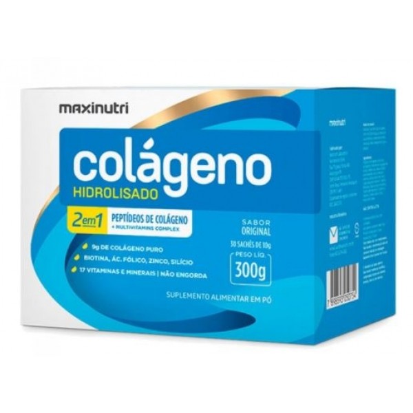 Colágeno Hidrolisado 2 em 1 (30 Sachês de 10g) - Sabor: Original