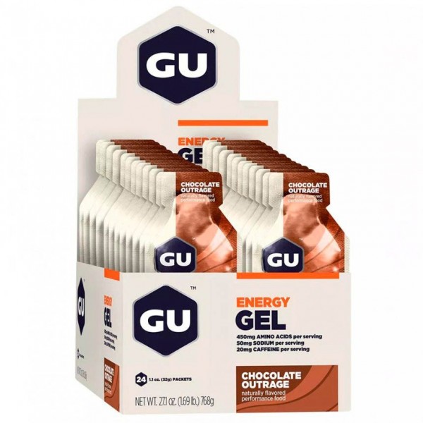 GU Energy Gel Caixa (24 unidades 32g) - Sabor: Chocolate Belga