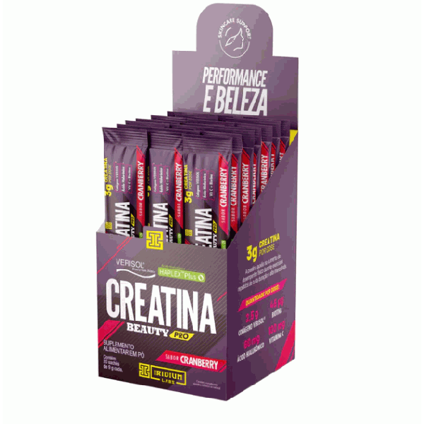 Creatine Beauty Pro Stick (Display com 20 saches - 9g) - Sabor: Cranberry