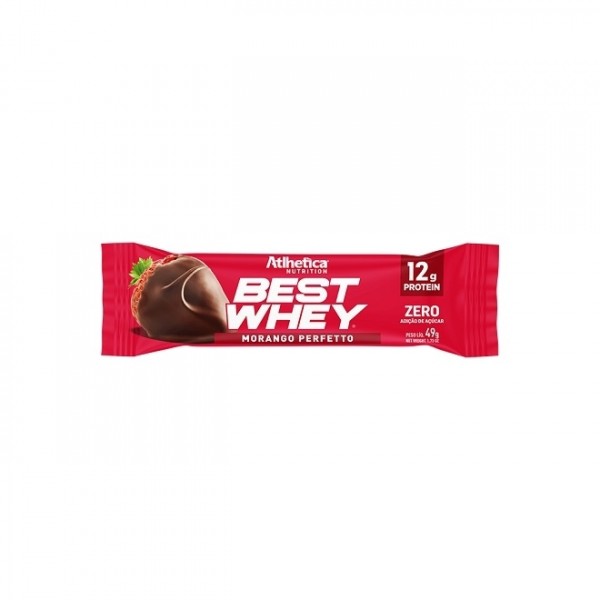 Best Whey Bar (62g) - Vencimento 08/05/2025 - Sabor: Morango Perfeito (49g)