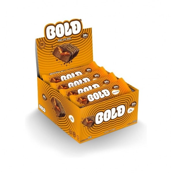 Bold Bar Display (12 unid de 60g) - Sabor: Pão de Mel.