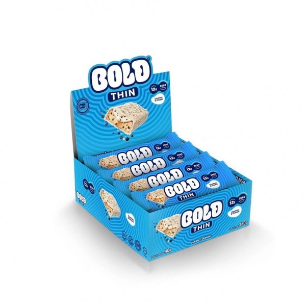 Bold Bar Thin (Display 12 unid de 40g) - Sabor: Cookies e Cream
