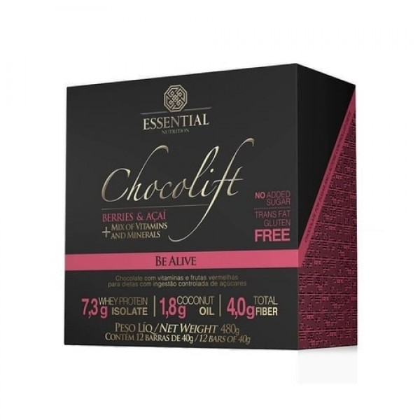 Chocolift (Display 12 barras de 40g) - Sabor: Be Alive