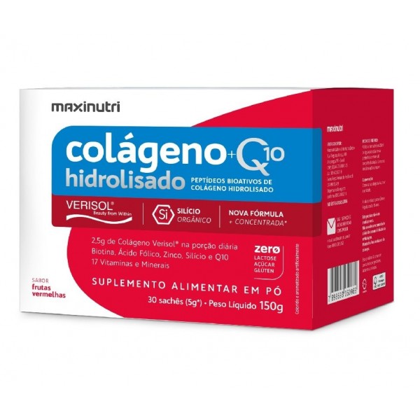 Colágeno Hidrolisado 2 em 1 VERISOL + Q10 (30 Sachês de 5g) - Sabor: Frutas Vermelhas
