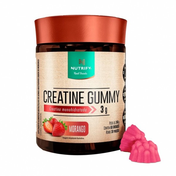 Creatine Gummy 3g (60 gomas) - Sabor: Morango