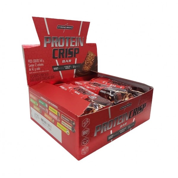 Crisp Bar Caixa 12 Unidades (540g) - Sabor: Cookies and Cream