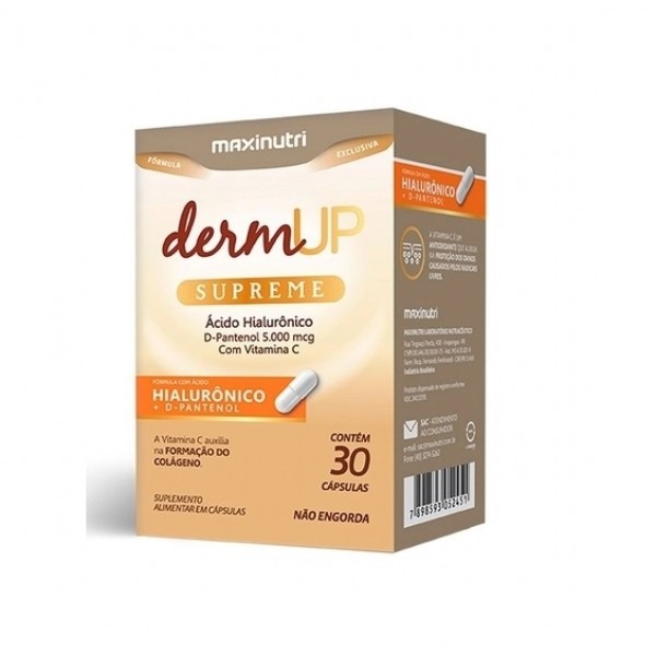 DermUP Supreme - Ácido Hialurônico / D-Pantenol / Vitamina C (30 caps) - Padrão: Único