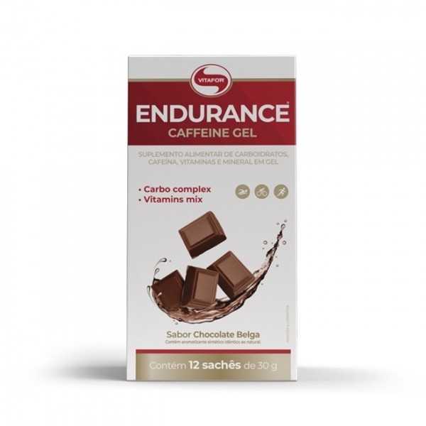 Endurance Caffeine Gel  (360g - 12 Saches) - Sabor: Chocolate Belga