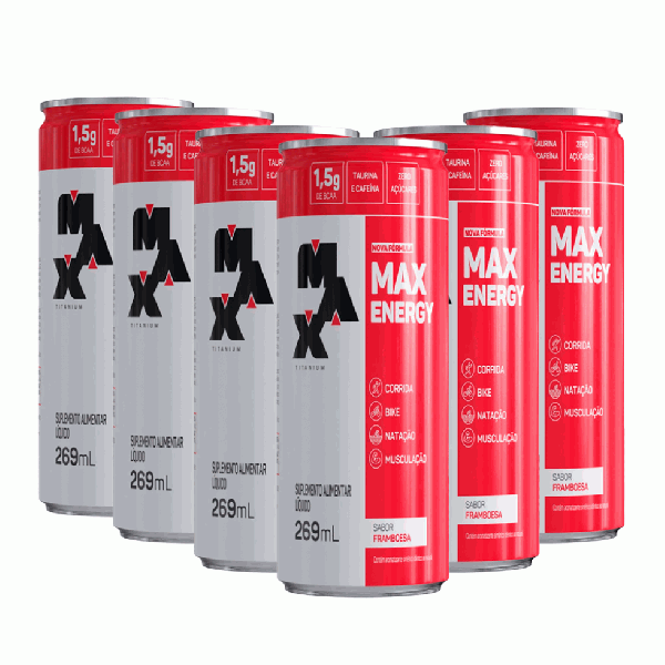 Max Energy Fardo (6 unid. 269ml) - Sabor: Framboesa