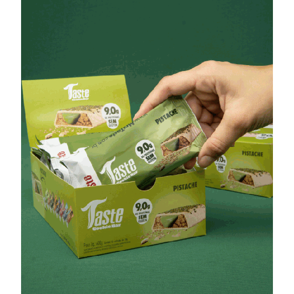 Taste Cookie Bar Display (12 unid 45g) - Sabor: Pistache (12 unid. 50g)