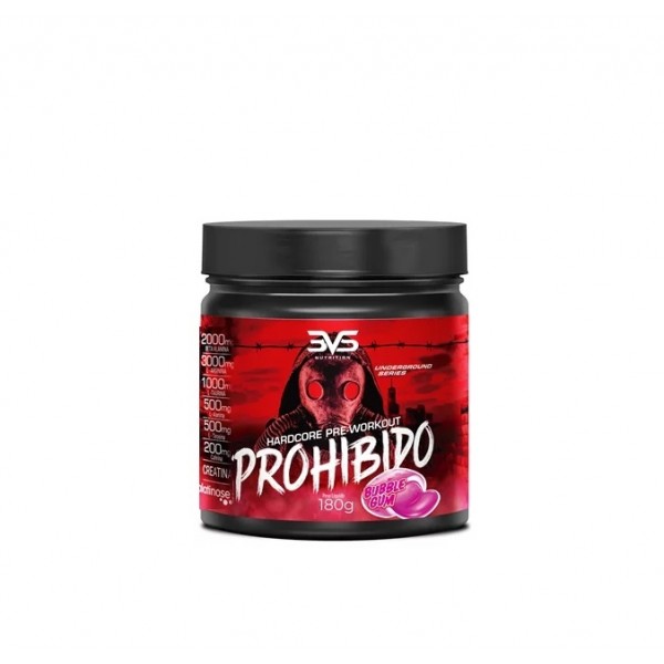Prohibido HardCore Pre Workout (180g) - Sabor: Bubble Gum