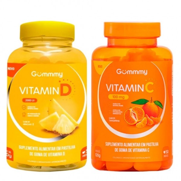 Promopacks Gummy Vitamin D (30 gomas) + Vitamin C (30 gomas) - Padrão: Único