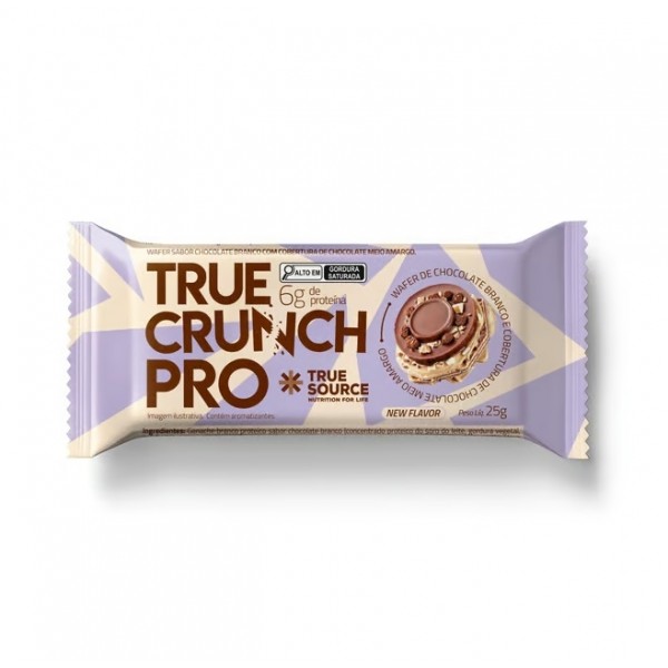 True Crunch PRO (25g) - Sabor: Choc. Branco cobertura Chocolate Meio Amargo