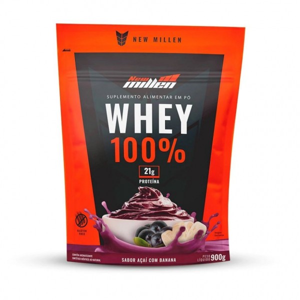 Whey 100% Refil (900g) - Sabor: Açai com  Banana