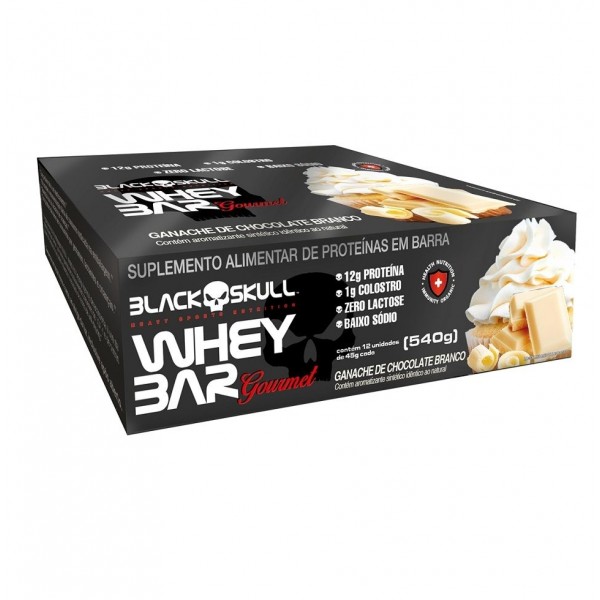 Whey Bar Gourmet (Caixa 12 unid. 45g) - Sabor: Ganache de Chocolate Branco