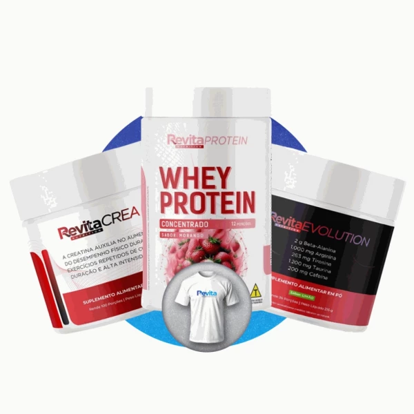 Kit Massa Muscular - Brinde Camiseta Revita