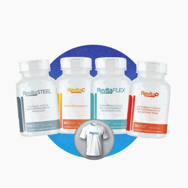 Kit Saúde Óssea e Articular - Brinde Camiseta Revita