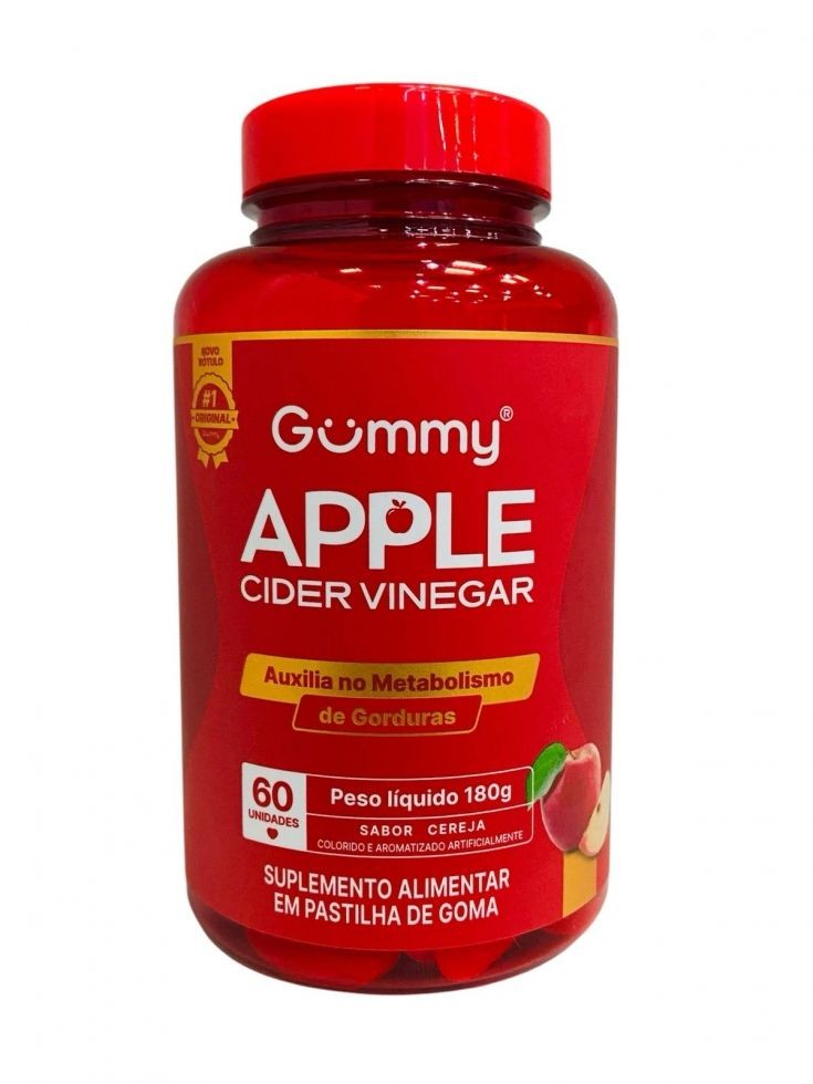 Gummmy Apple Cider Vinegar (60 gomas) - Sabor: Cereja (nova embalagem)