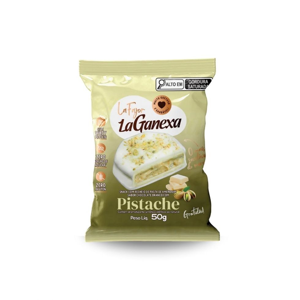 La Fajor La Ganexa (50g) - Sabor: Chocolate Branco c/ Pistache