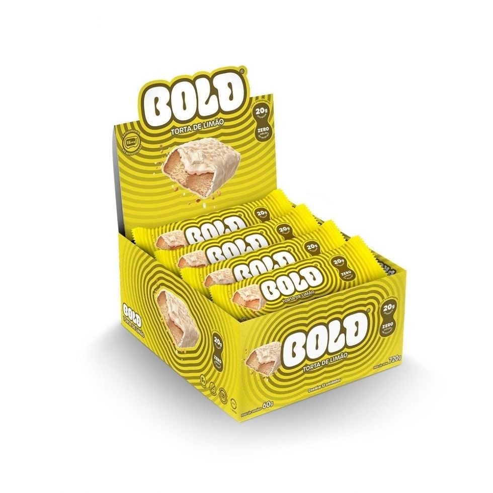 Bold Bar Display (12 unid de 60g) - Sabor: Torta de Limão.
