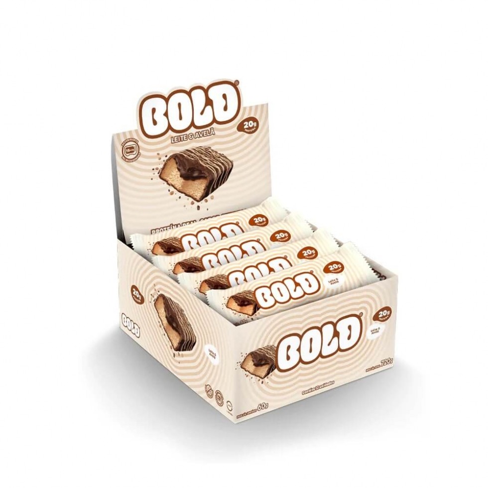 Bold Bar Display (12 unid de 60g) - Sabor: Leite e Avelã