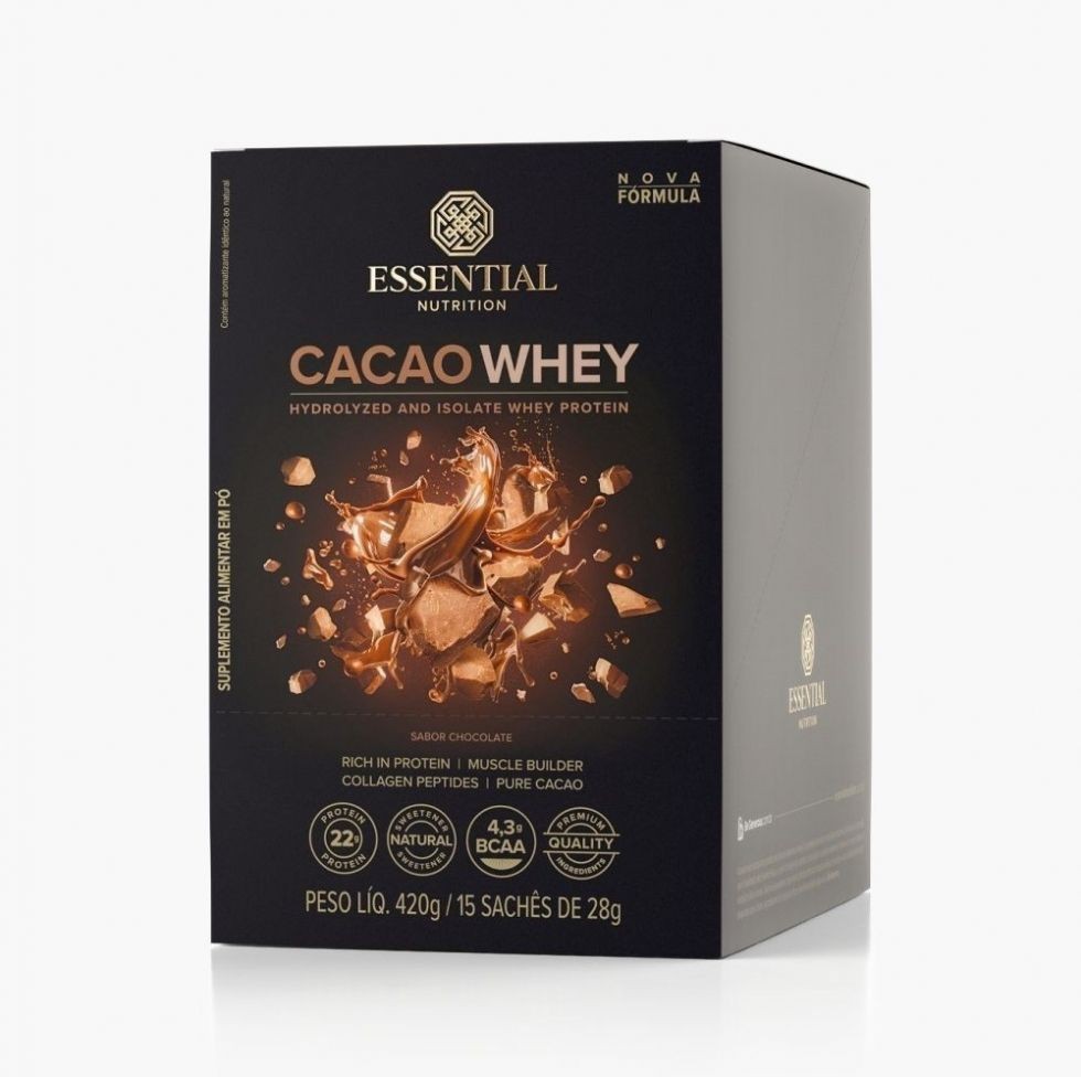 Cacao Whey Display - (420g / 15 Sachês) - Sabor: Cacau