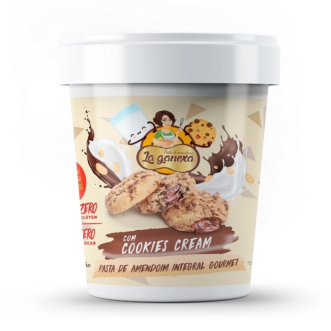 Pasta de Amendoim Integral Gourmet (1,05kg) - Sabor: com Cookies Cream