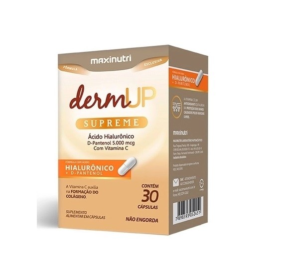 DermUP Supreme - Ácido Hialurônico / D-Pantenol / Vitamina C (30 caps) - Padrão: Único