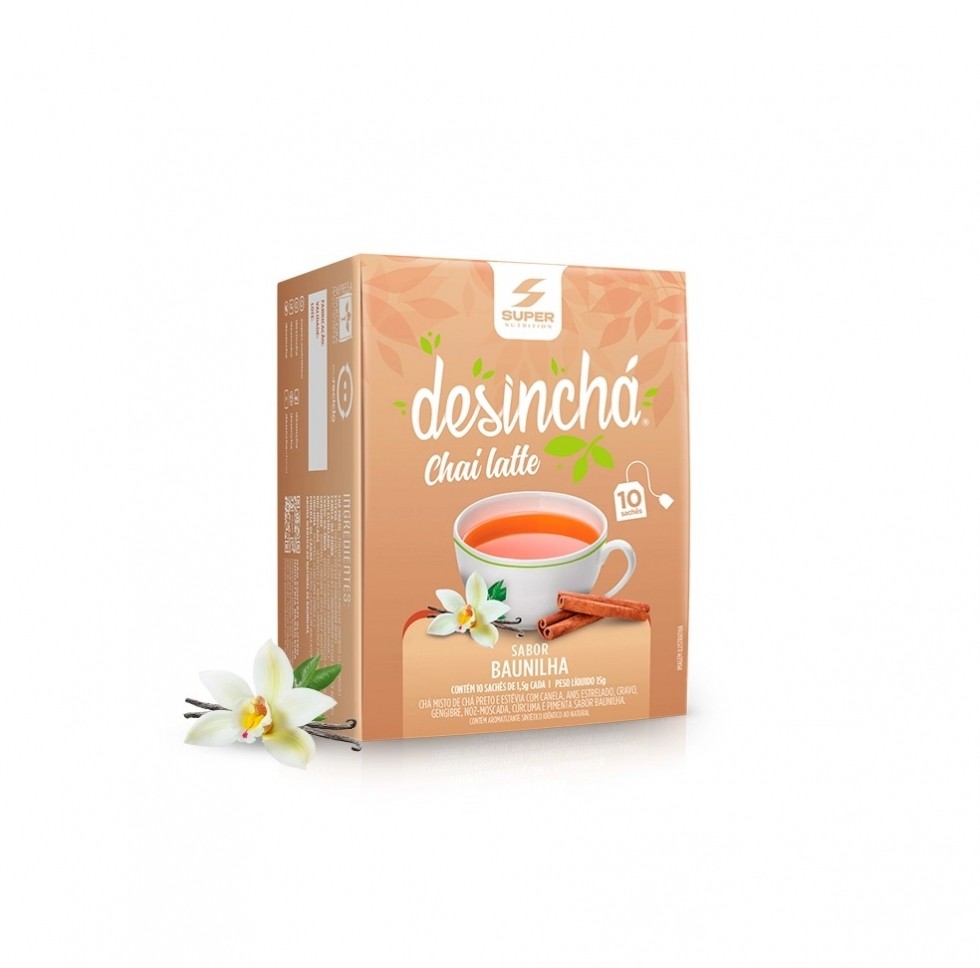 Desinchá Chai Latte (10 sachês) - Sabor: Baunilha