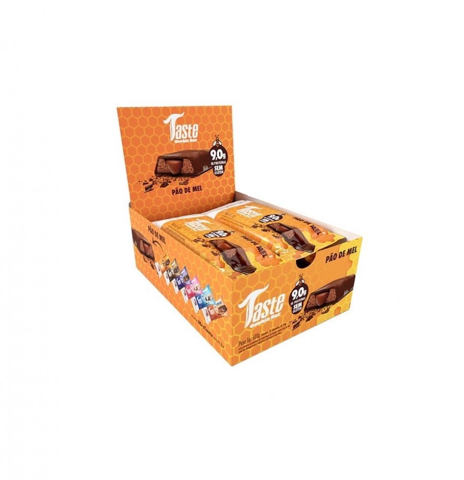 Taste Cookie Bar Display (12 unid 45g) - Sabor: Pão de Mel (12 unid. 50g)