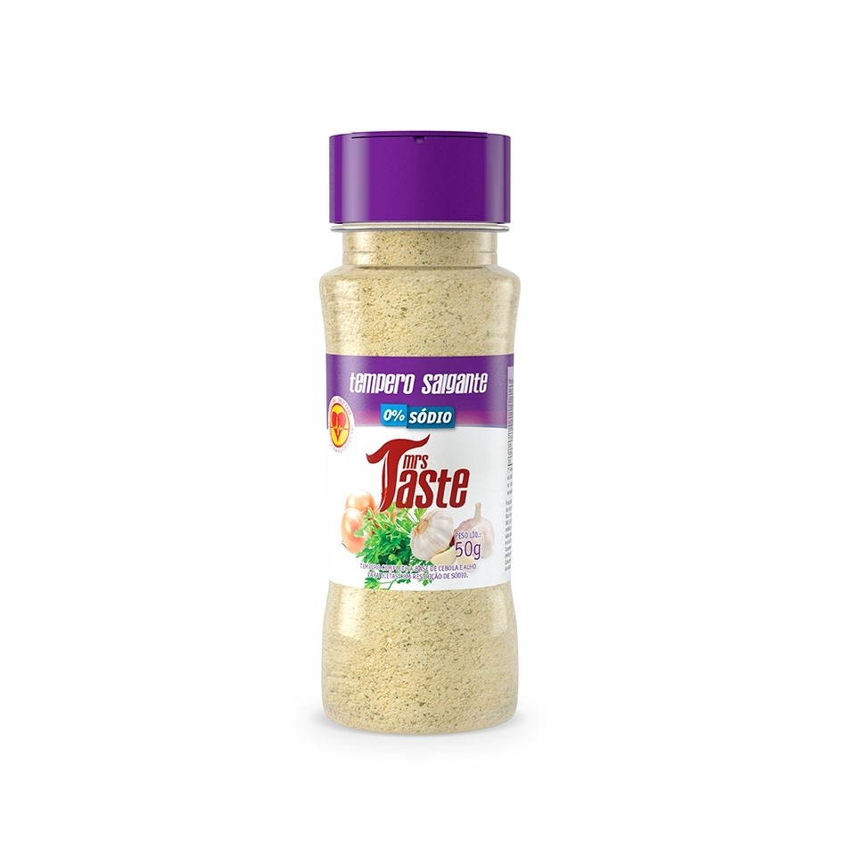 Tempero Baixo Sódio (55g) - Sabores - Sabor: Salgante