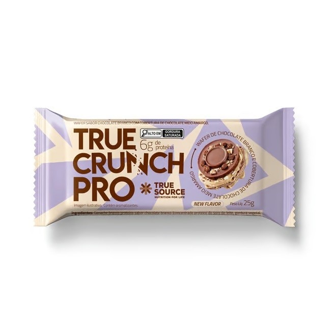 True Crunch PRO (25g) - Sabor: Choc. Branco cobertura Chocolate Meio Amargo