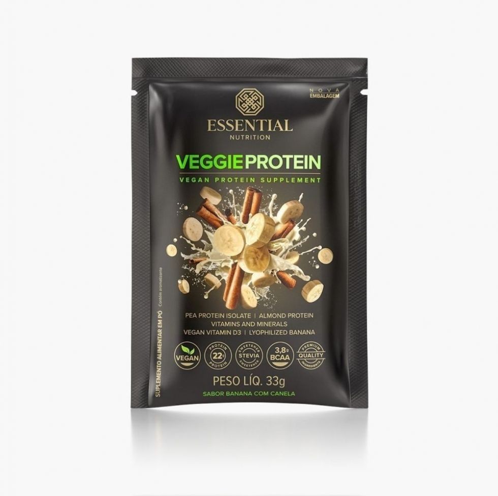 Veggie Protein Sachê (30g) - Sabor: Banana c/ Canela (33g)