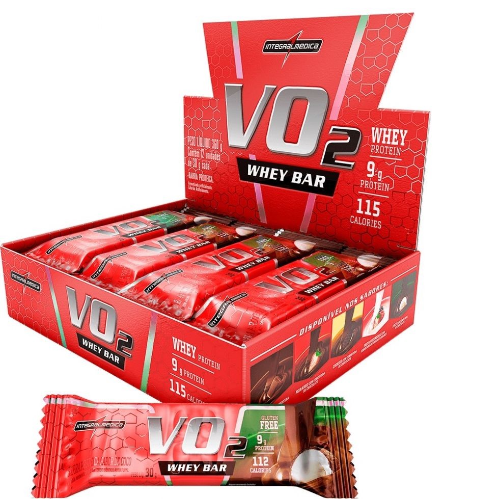 Vo2 Slim Protein Bar Caixa (12 Unidades) - Sabor: Coco