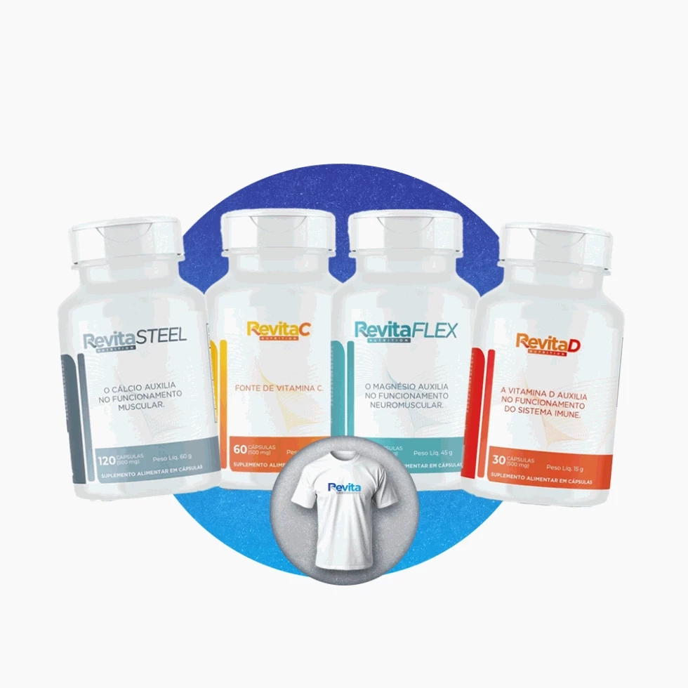 Kit Saúde Óssea e Articular - Brinde Camiseta Revita